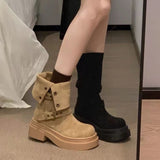 Little Xiang Style Retro British Style Maillard Boots Burst Martin Boots 2025 New Two Wear Detachable Boots HZ0115