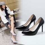 Spring 2025 New Sharp-Cut Patent Leather Solid Color Bag Head Pedal Shallow High Heels Commuting Interview French Career HZ0115
