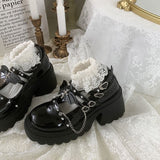 Goth JK Girl With Sweet Cool Wind Single Shoes Spring And Autumn New Retro British Style Increased Thin Mary Precious Shoes HZ0115