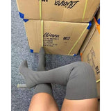 Autumn And Winter Sharp Head Thick And Knitted Knee Boots Women Large Size Elastic Wool Socks Long Boots HZ0115