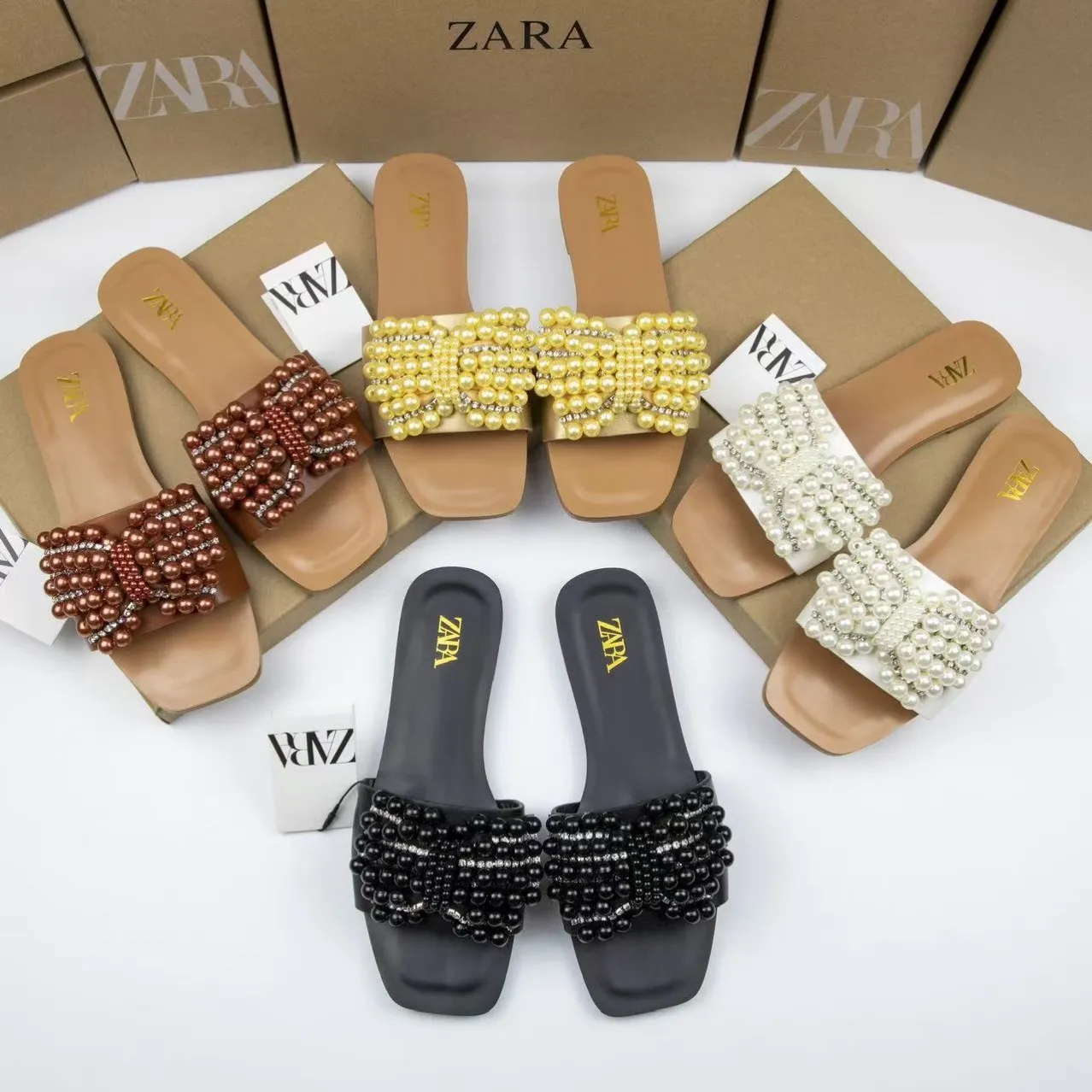 Za 2025 New Sandals Buckle Slippers Women's Color Is Complete, Flat-Bottomed Slippers Women Hot Sale HZ0115