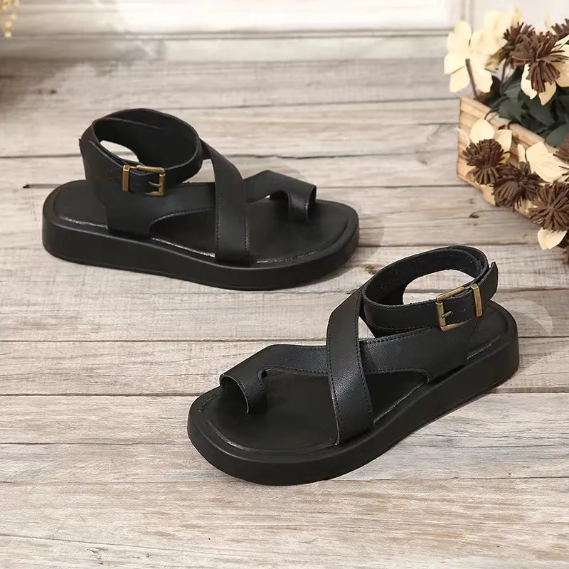 2025 Summer New Thick-Soled Sandals Women's Large-Size Casual Toe Thick-Soled Sandals HZ0115