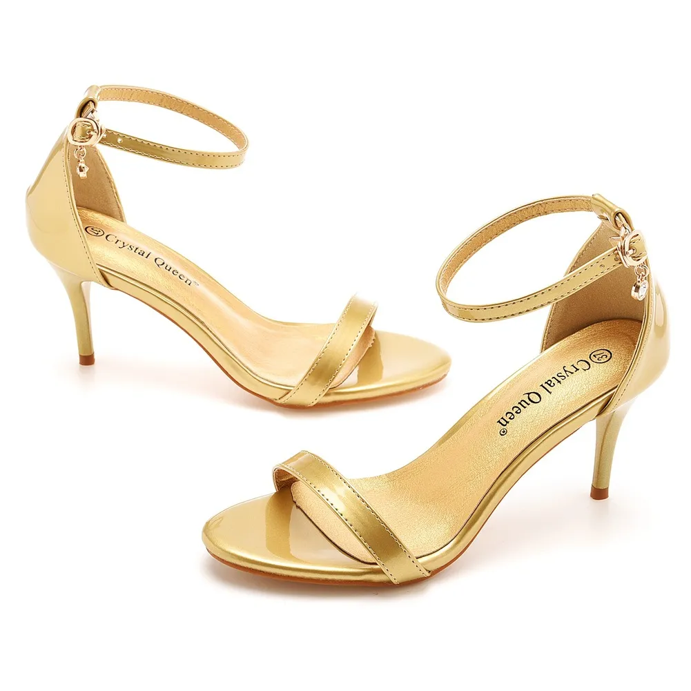 7 Cm Sexy Temperament With Light Mouth Fine High Heel Sandals White Thin Heel Buckle With White Sandals Size HZ0115