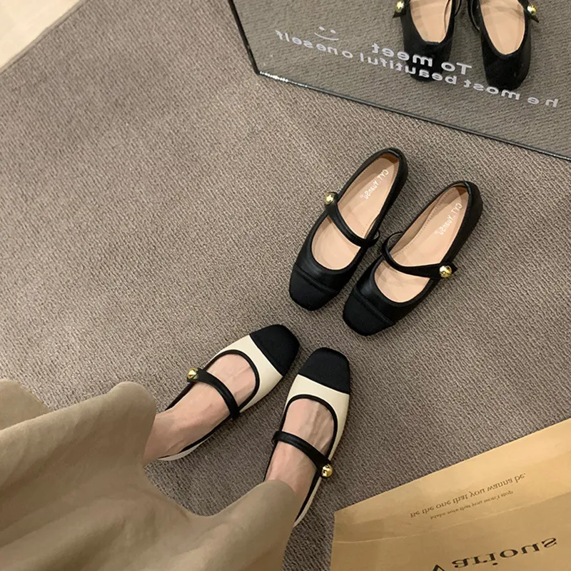 Flat Bottom Head French Mary Jane Women's Shoes 2025 New Small Fragrant Ballet Single Shoes HZ0115