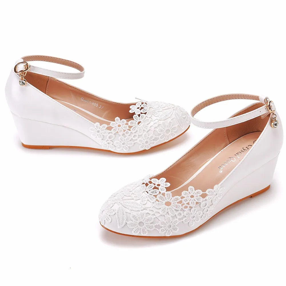 5 Cm Low Heel Pedicles Thin High Heel Women's Shoes Slope Heel High Heel Casual Shallow Buckle Round Head Single Shoe Bride HZ0115
