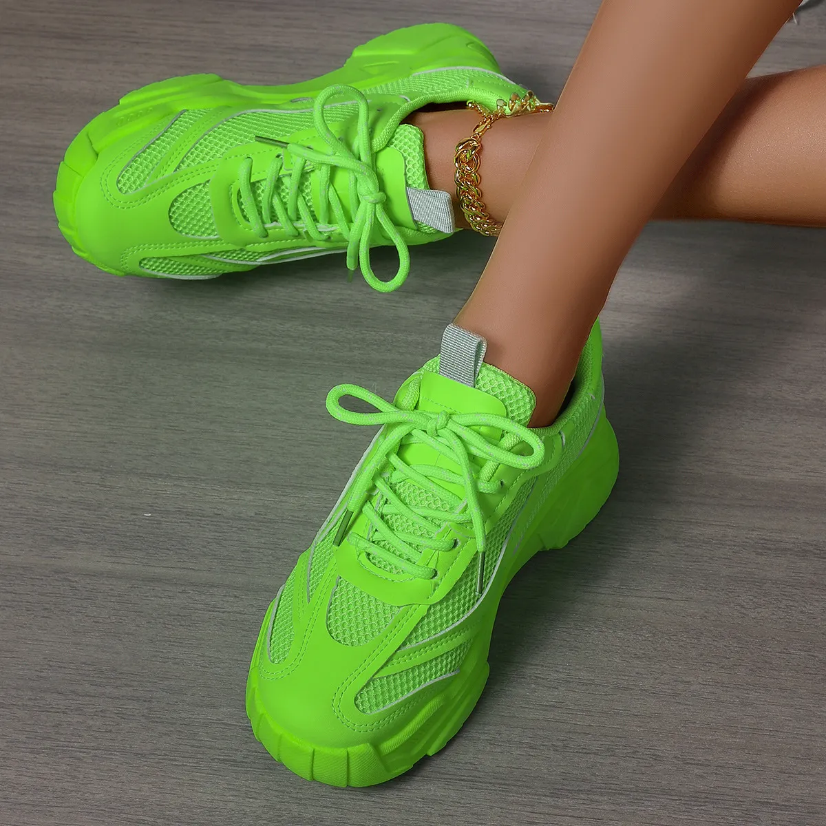 Lao Dad Shoes Women 2025 Spring And Summer New Korean Version Of Casual Thick Candy Color Nets Sports Small White Shoes HZ0115