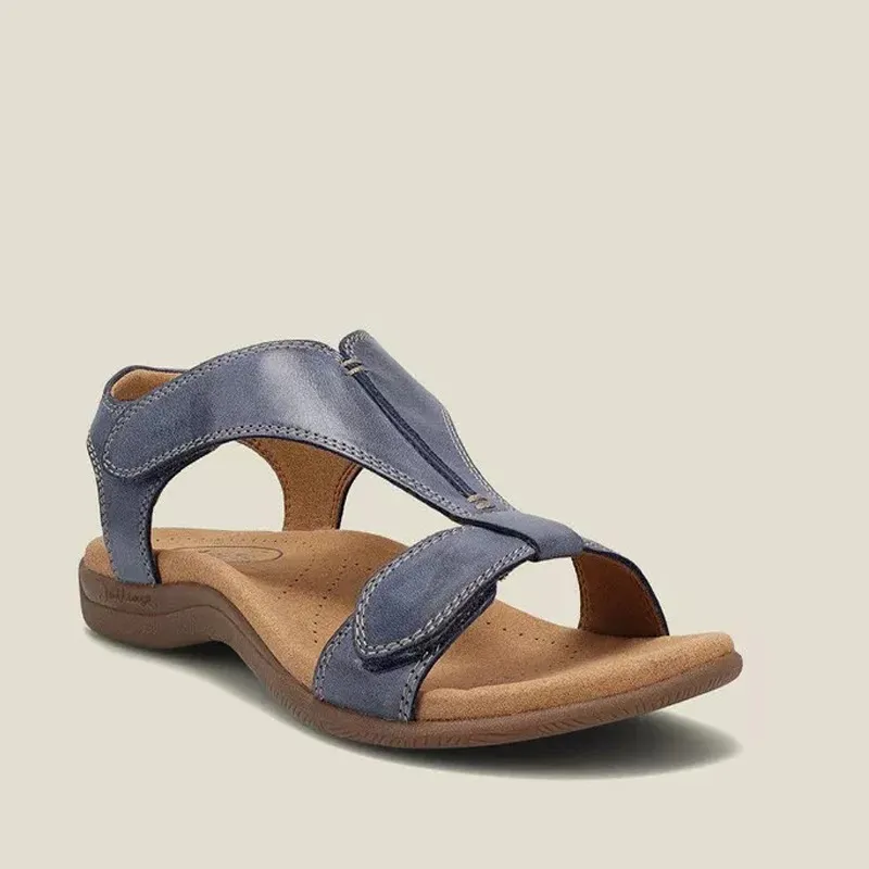 2025 Summer New Large-Size Casual Women's Sandals Flat-Soled Thick-Soled Magic Stick Casual Beach Sandals HZ0115