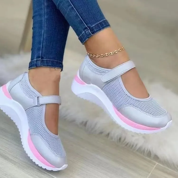 2025 New Women's Casual Single Shoes Large Thick Sole Flying Weaving Breathable Color Casual Single Shoes Women's Shoes HZ0115