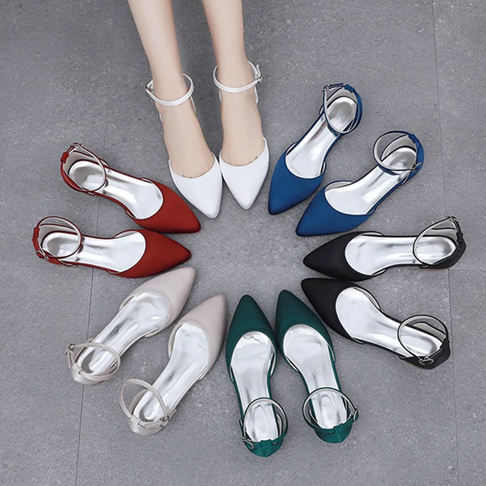 2 Cm Flat Hedsley Casual Tip Hollow Sandals Low Heeled White Mandible Buckle Bride Wedding Shoes HZ0115