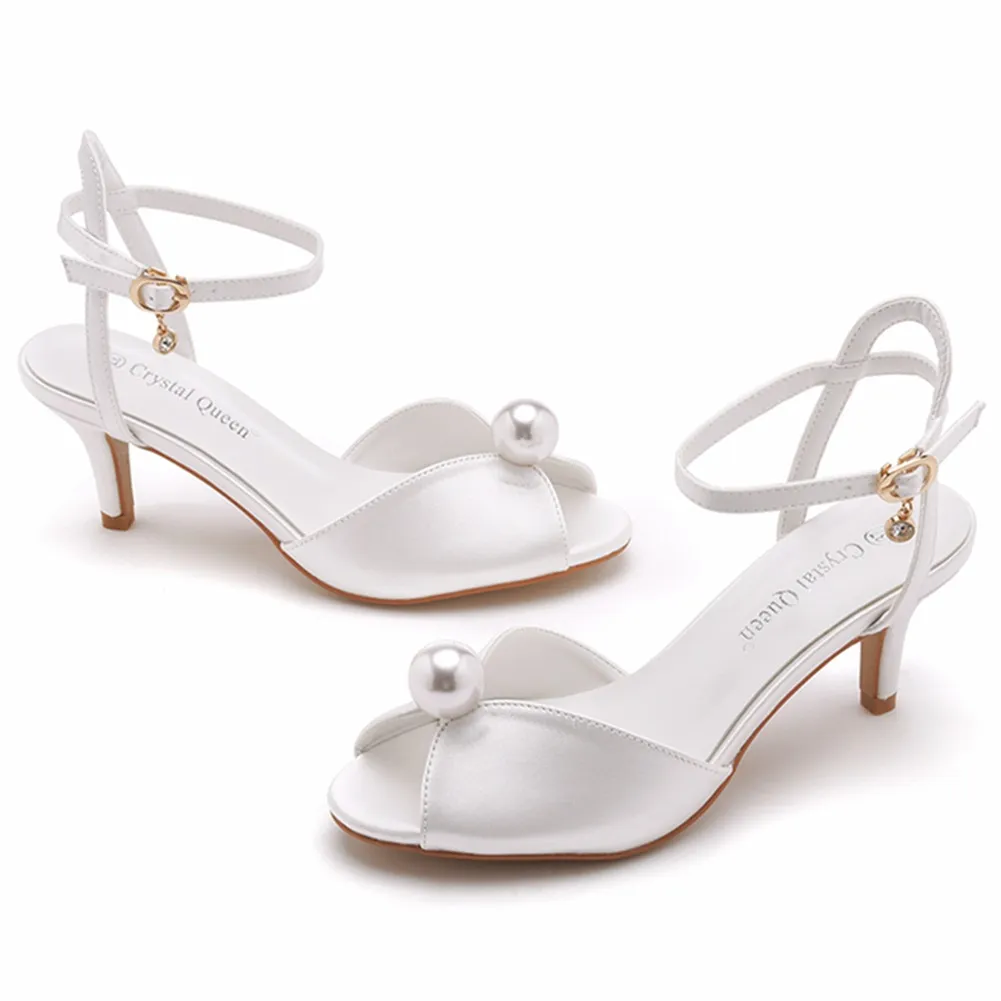 6 Cm Fish Mouth High-Heeled Sandals Shallow Mouth Buckle With Large-Size Round-Head High Heeled Fish Mouthed Fish Mouthed Sandals HZ0115