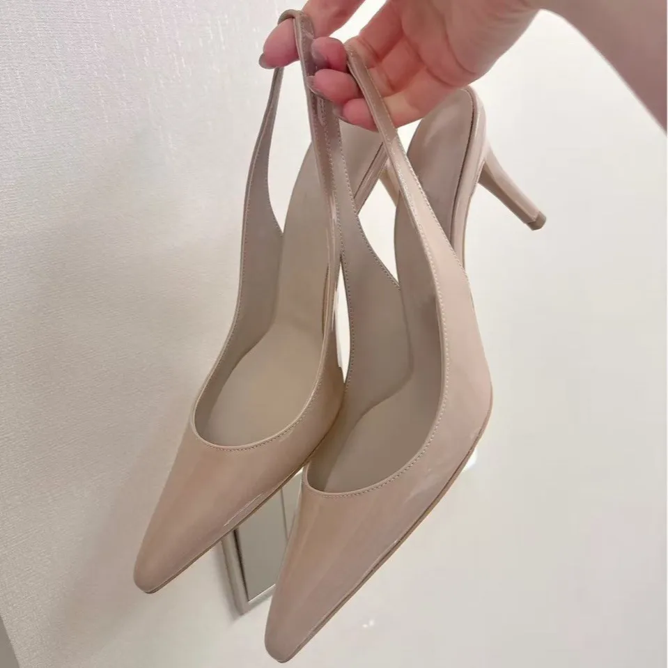 Zhou Ziran The Same ~ Sheepskin Cushion In The High-End High-Heeled Shoes Fashion French Backfleet Fine Heel Women's Shoes HZ0115
