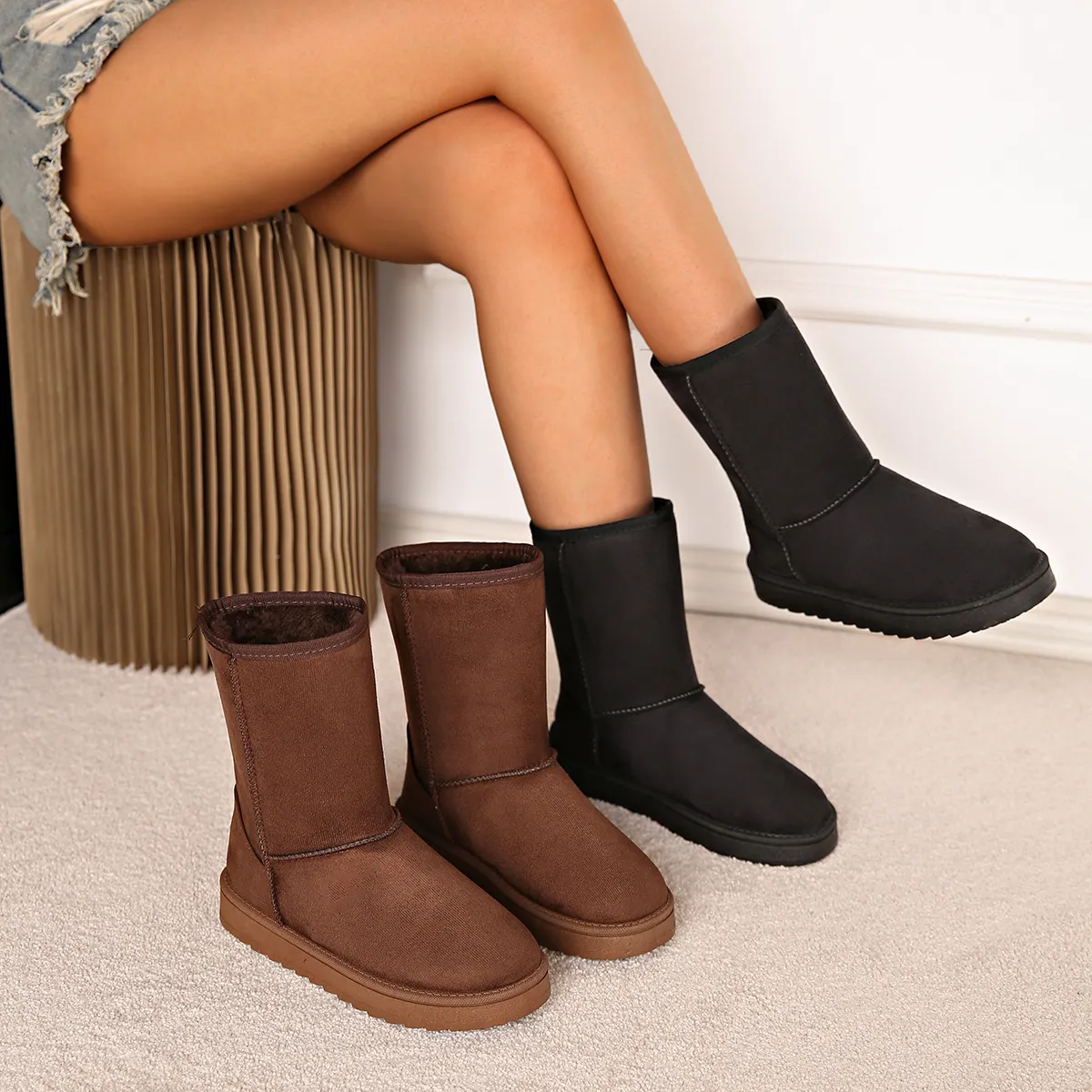 Snow Boots Women 2025 New Winter Women's Shoes Plus Thick Warm Cotton Shoes Women Autumn And Winter Cotton Boots HZ0115