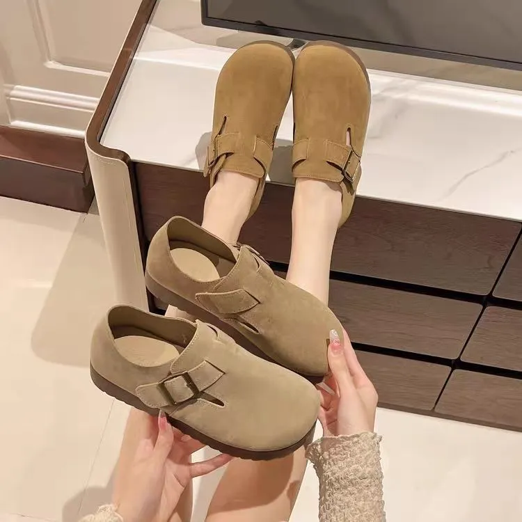 2025 New Thick-Bottomed Boken Women's Shoes Retro Boken Shoes Fashion Ultra-Soft Single Shoe Casual Shoes HZ0115