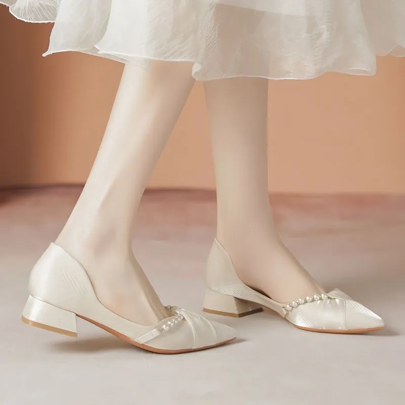 Design Sense Of Single Shoes Women 2025 Summer New Pointed Shallow Thick And Tired Mary Rare Shoes HZ0115