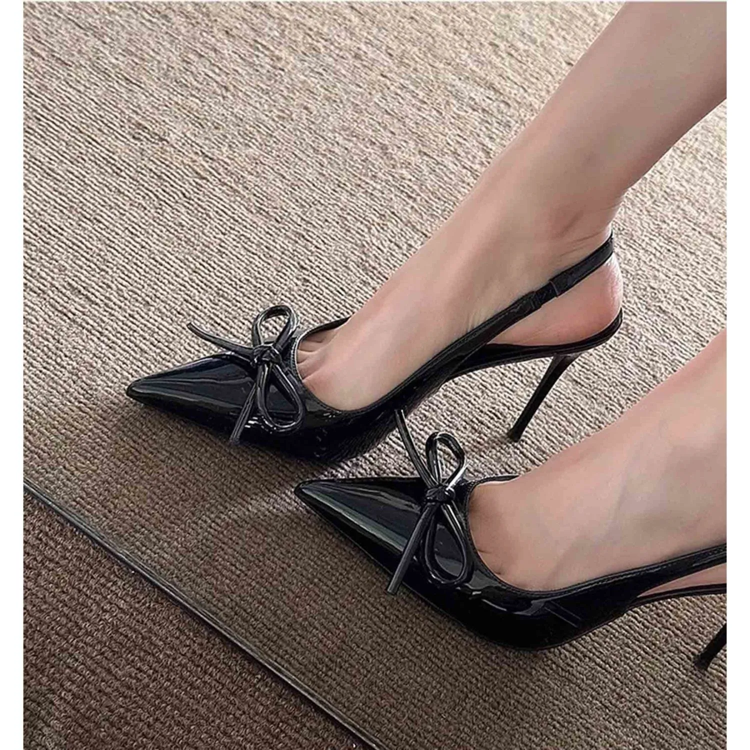 Sexy Sister Wind Dating Beautiful Baotou Sandals Spring Summer New Pointed Thin Heel Height Bow High Heels HZ0115