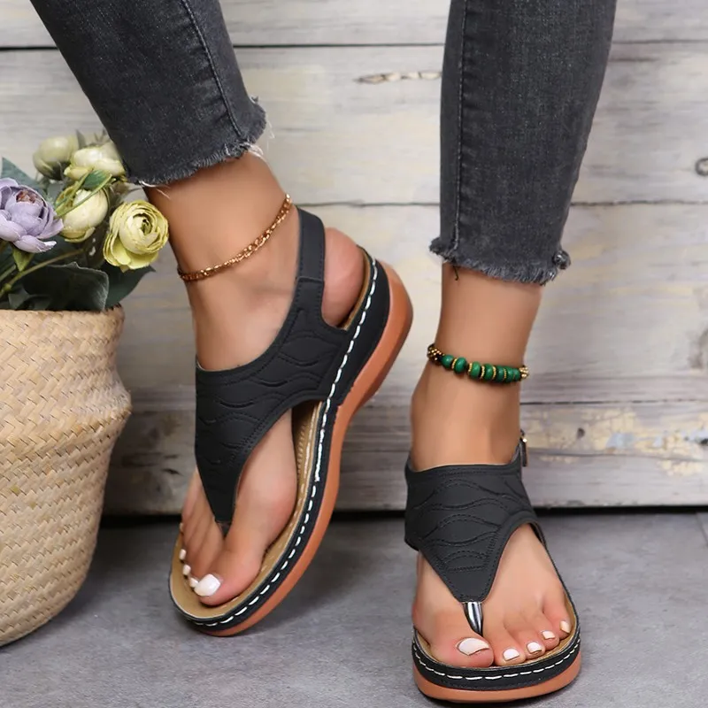 Wish Women's Shoes 2025 New Roman Wind With Women's Sandals 43 Large-Size Sandals HZ0115