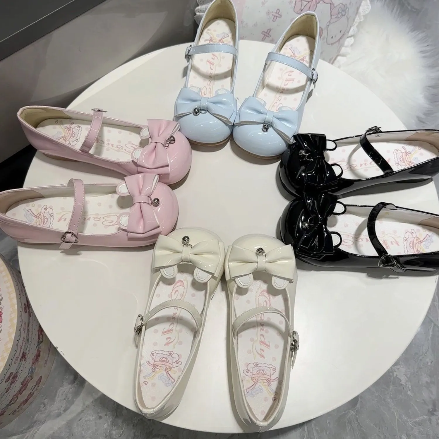 Sweet And Cute Rabbit Bow Lolita Lolita Shoes 2025 New Daily Mary Jane Leather Shoes HZ0115