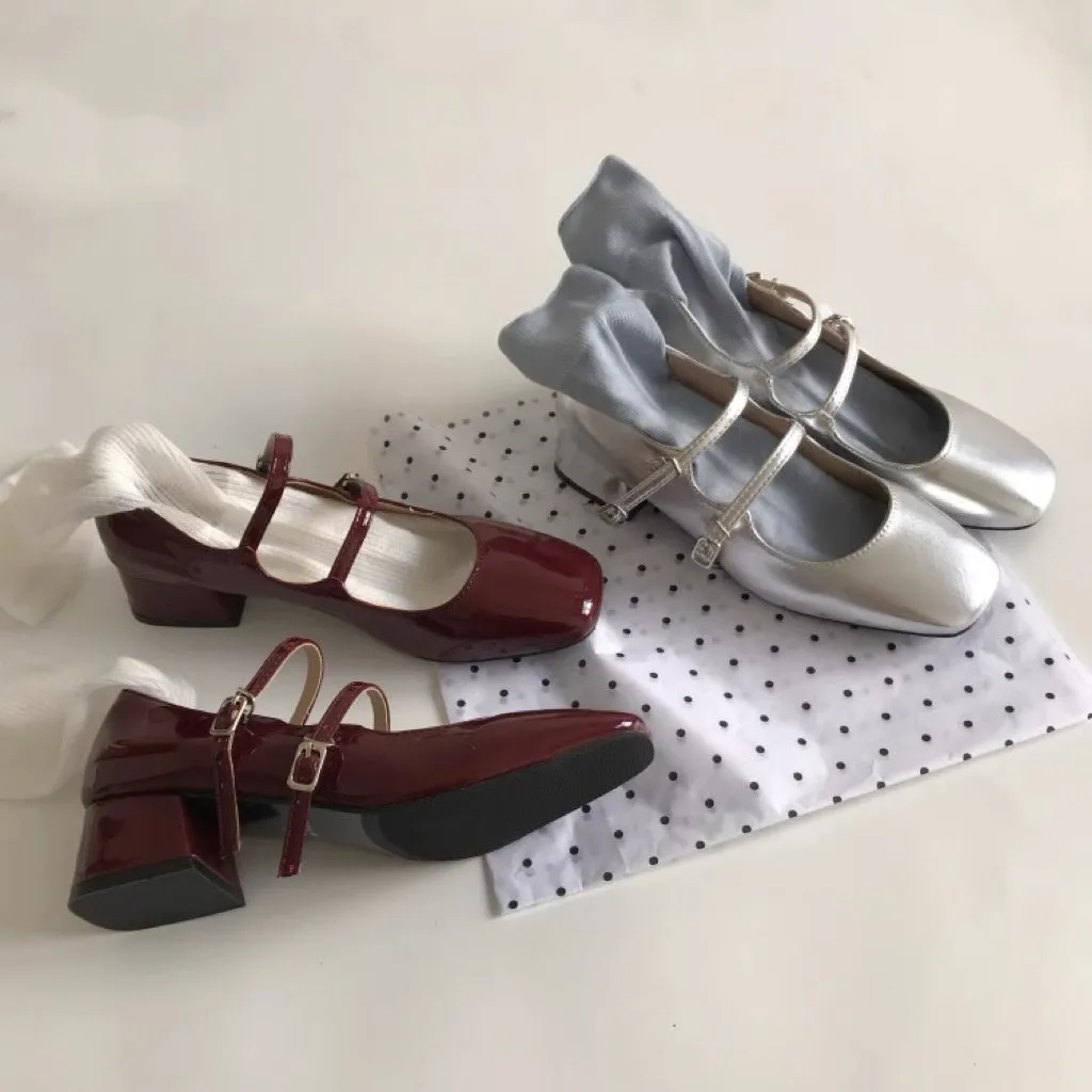 High-Value Temperament With Coarse Heel Single Shoes Summer New French Style Elegant Increase Thin Mary Treasure Shoes HZ0115