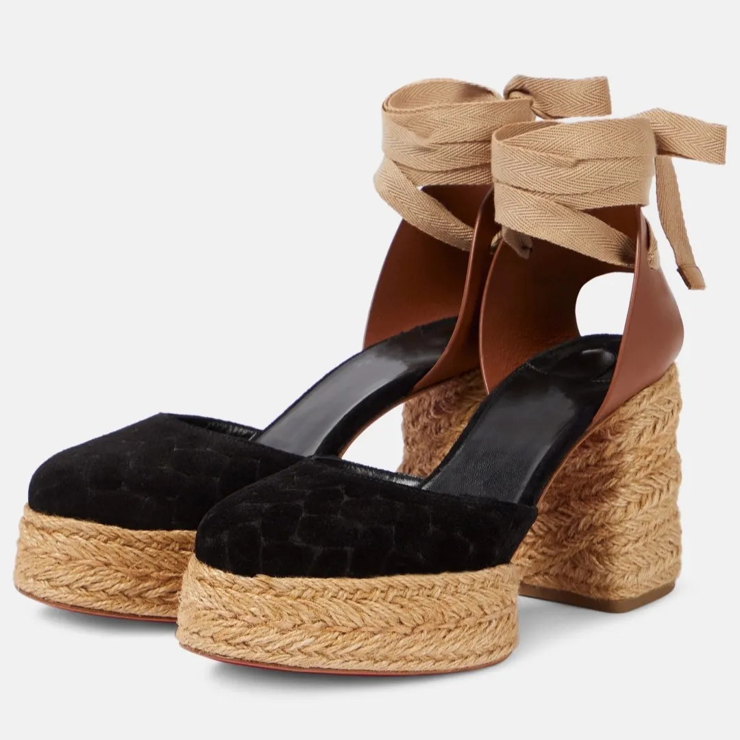 Summer Lady Cl Red Bottom Porch Sandals High Heel Thick Base Anti-Slip Waterproof Table Height Showing Thin Velvet Face Woman HZ0115