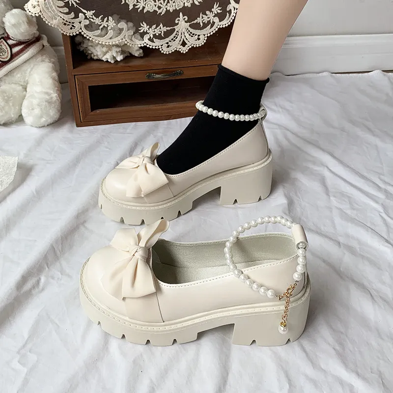Mary Jane Shoes Women 2025 Spring And Autumn New Flat Single Shoes Women's Summer Soft-Soled Grandmother Shoes Bow Small Leather Shoes HZ0115