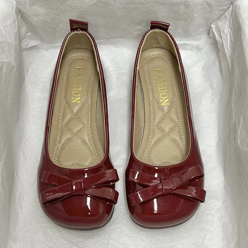 Super Fairy Sweet Cool Design Mary Treasure Shoes 2025 New Net Red Bow Outside Wearing Round Head Single Shoes HZ0115