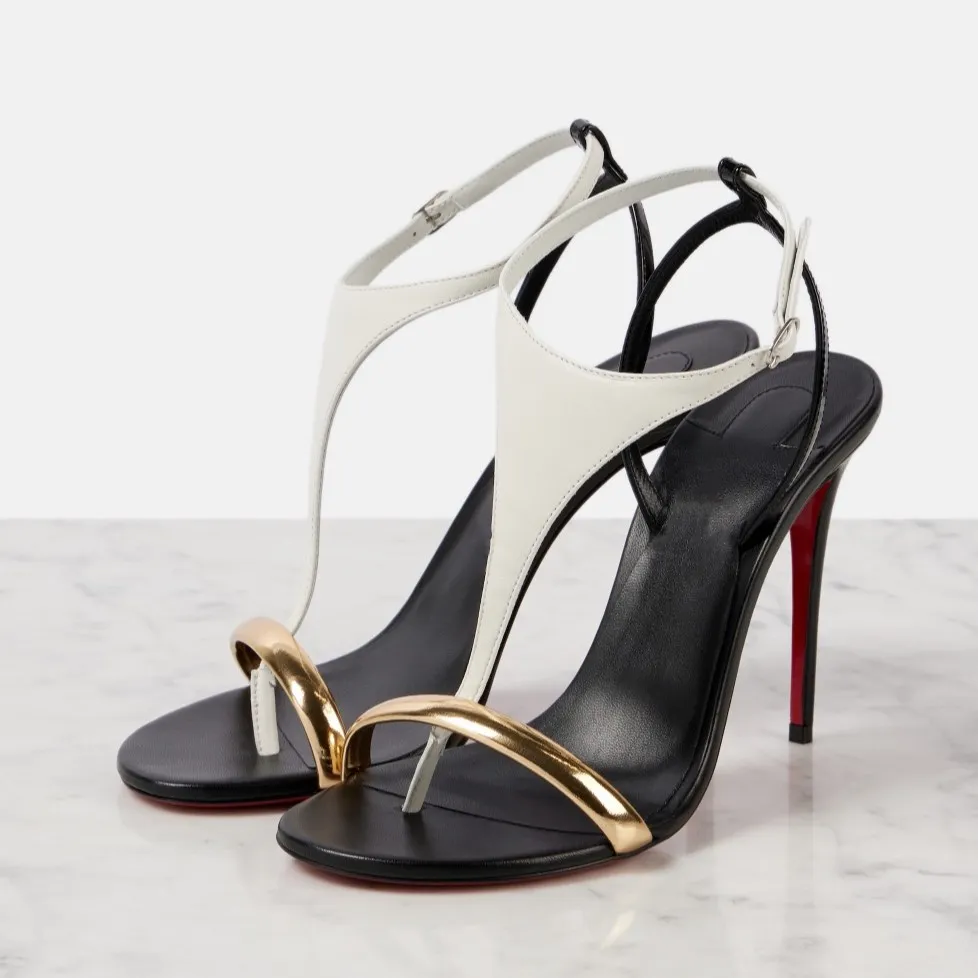2025 Fashion New Sexy High-Heeled Round Toe With Temperament Summer Red Bottom Thin Sandals Woman HZ0115