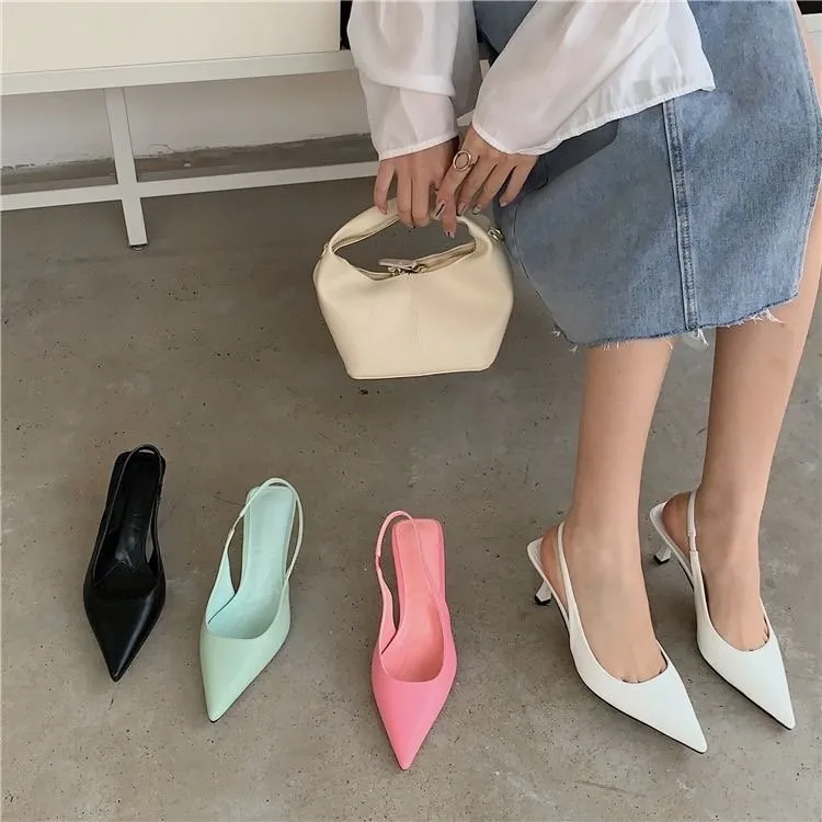 French High Heels Black Temperament Sandals Fairy Shoes 2025 New Spring And Summer Fine Tip Single Shoes HZ0115