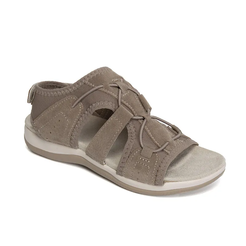 Thick-Soled Sandals Summer Beach Shoes Women's Round Head Breathable Casual Sandals Large Flat Beach Sandals HZ0115