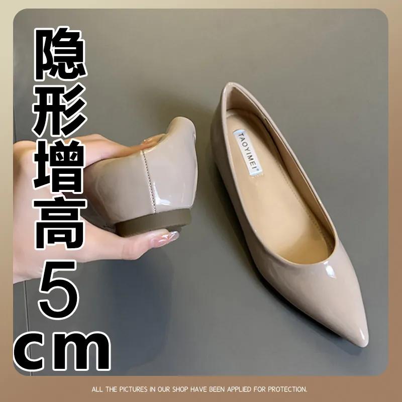 2025 New Spring And Autumn French Nude Color In High-End Pointed Flat Shoes Women's Light-Mouthed Shoes Commute Fashion Single Shoes HZ0115
