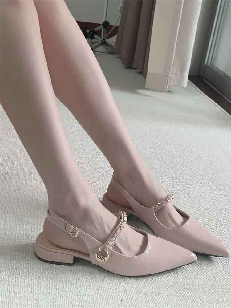 Small Fragrant Temperament Sandals Women 2025 Korean Version Of Casual Wear Height Single Shoes Buckle Anti-Slip Women's Shoes Tide HZ0115