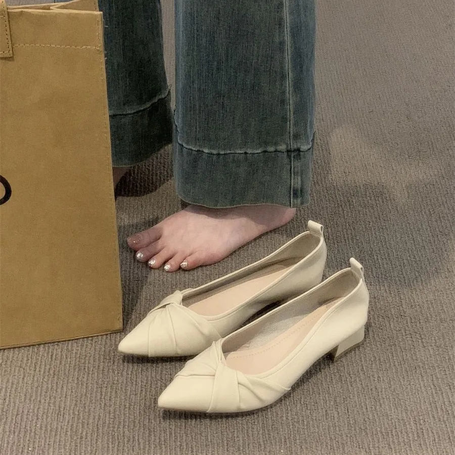 French Famous Pointy-Headed Solid Single-Shoe Women In The Autumn Of 2025 New Net Red With 100 Single Shoes With Anti-Slip Shoes HZ0115