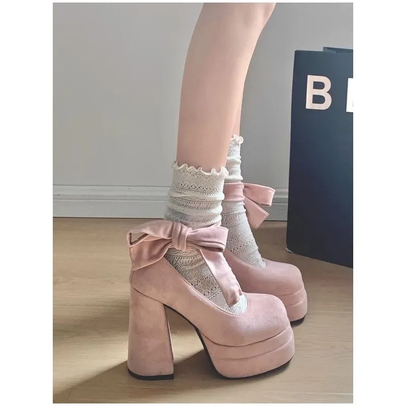 Sweet Temperament With Daily Thick Soles To Increase The Thin Mary Precious Shoes 2025 New French Princess High Heels HZ0115