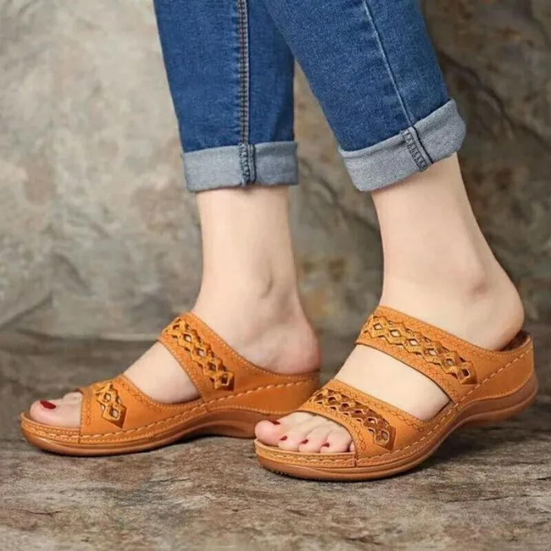New Word Cool Slippers Women's Spring New Loose Cake Thick Bottom Slippers Classic HZ0115