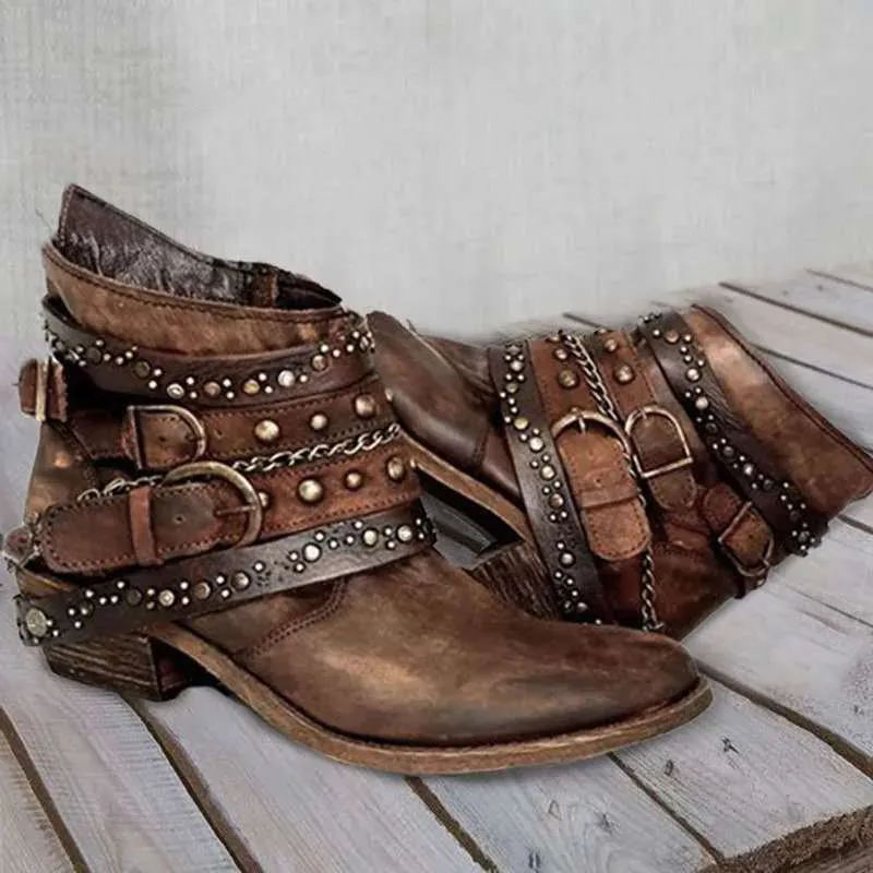 Women's Shoes 2025 Autumn And Winter Thick Belt Belt Short-Sleest Single Boots Women HZ0115