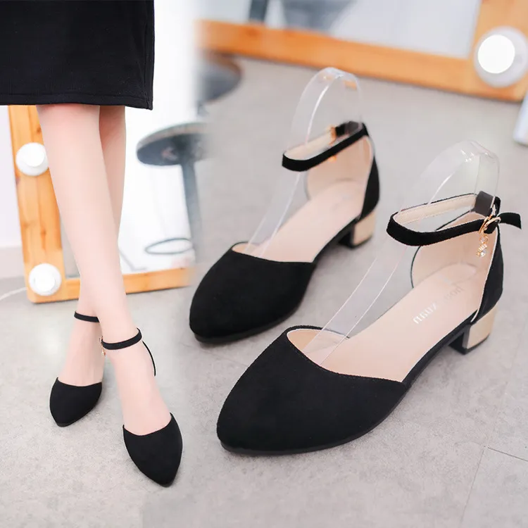 Sandals Women's 2025 Summer New Anti-Slip With Low Heel Thick Heel With Hollow Women's Shoes Hollow Single Shoes HZ0115