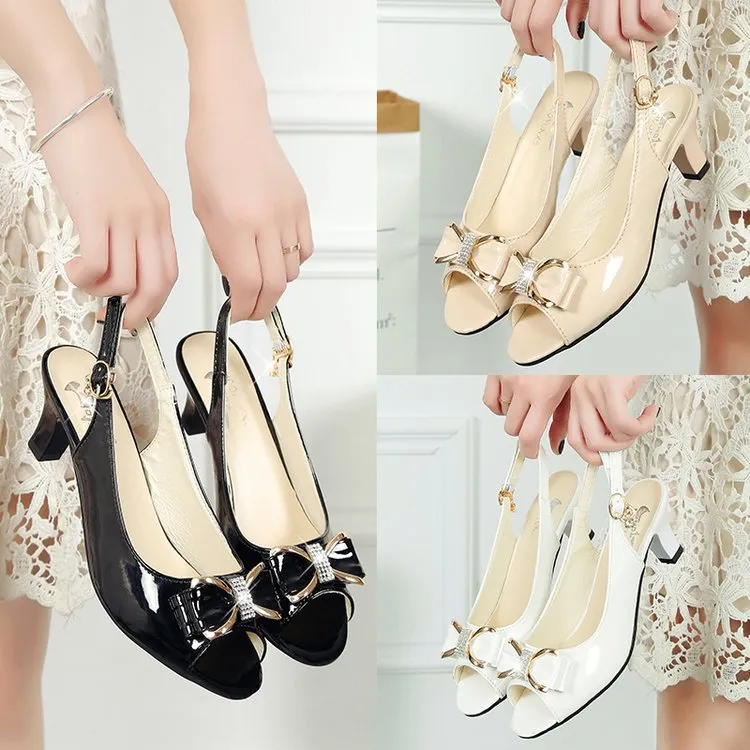2025 Spring And Summer New Korean Version Of The Fashion Casual Fish Mouth Large Size Women's Sandals HZ0115