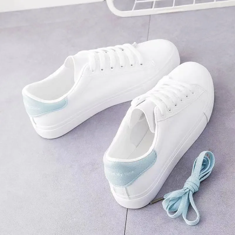 Small White Shoes Women 2025 Spring And Autumn New Fashion Flat Shoes Students Breathable Women's Shoes Net Red Single Shoes Casual White Shoes HZ0115
