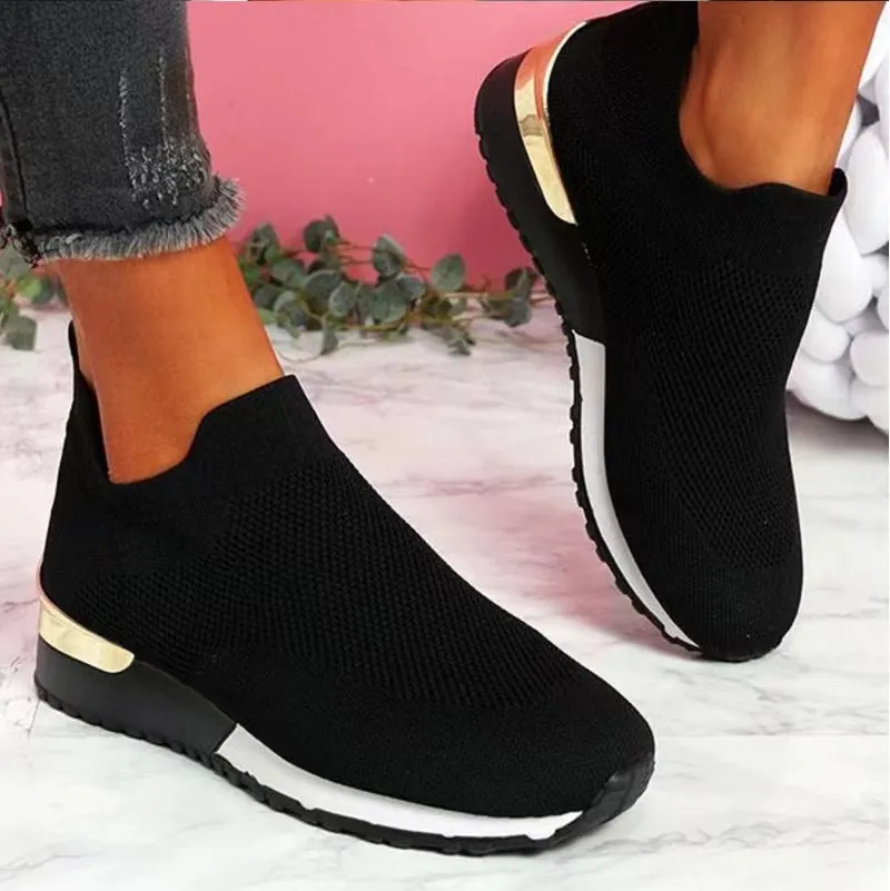 Wish Flying Socks Sports Single Shoes Elastic Large Size Women's Shoes Breathable Sports Single Shoe Size HZ0115