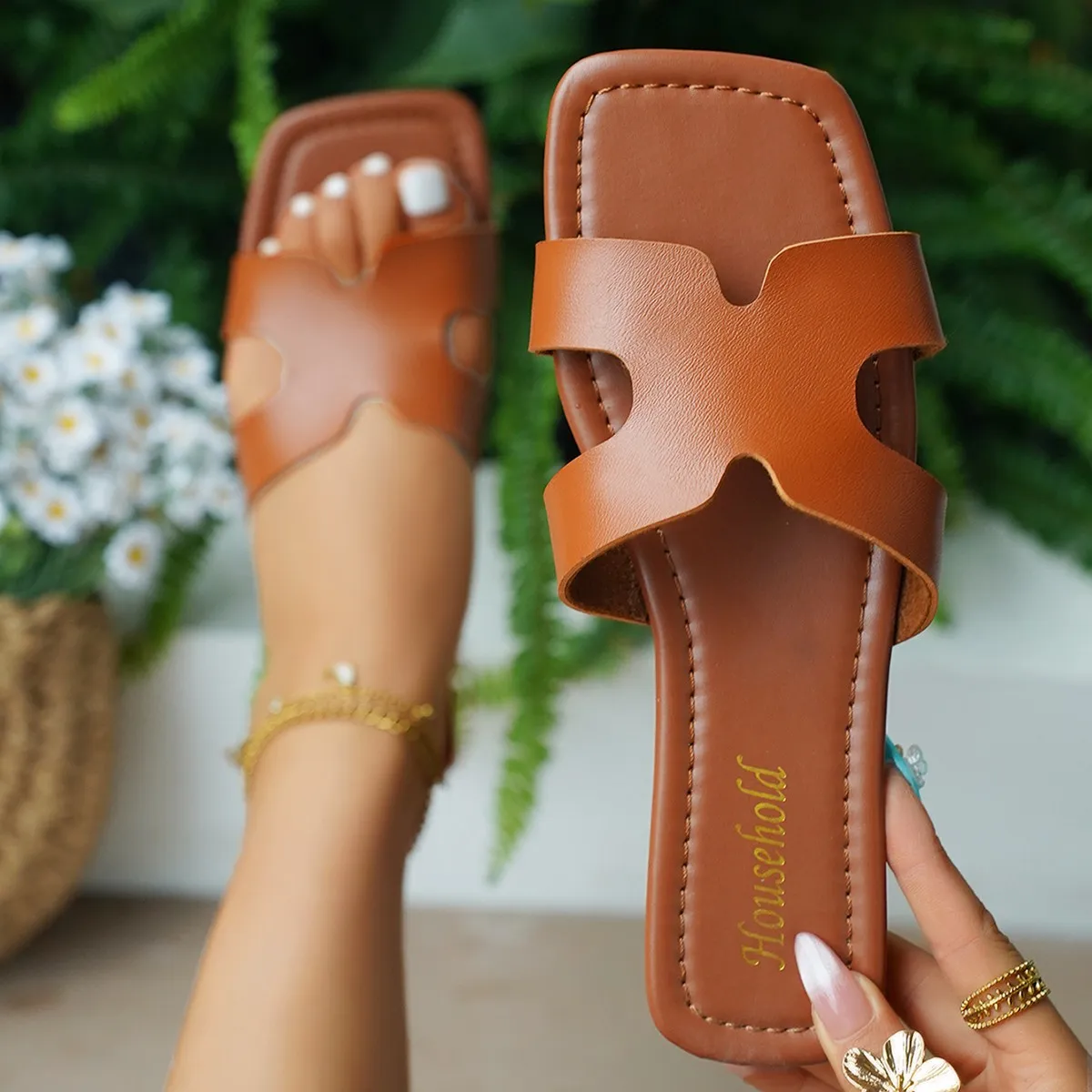 French Can Wear Cold Slippers Women's 2025 Summer New One-?? Drag Women's Shoes HZ0115
