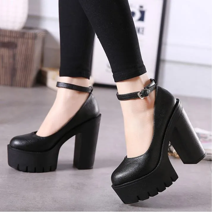 Large-Size Single-Shoe Women 2025 New 14CM High-Heeled Shoes Fashion Buckle Women's Shoes HZ0115