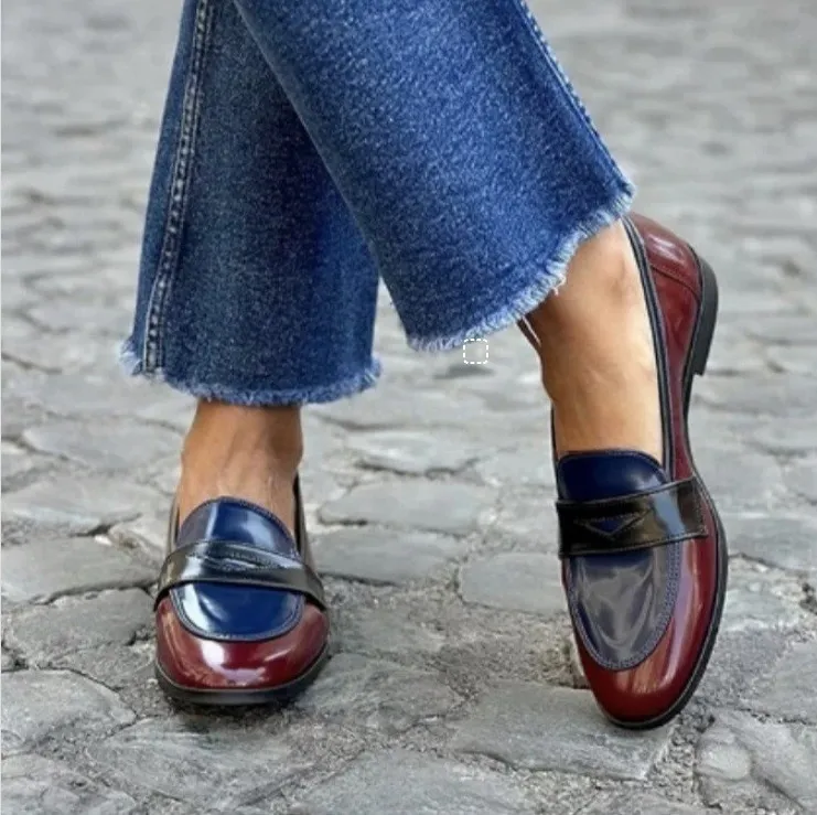 2025 Summer Wish Casual Round Head Lefu Shoes 40-43 Large-Size Color Set Feet Ladies Single Shoes HZ0115