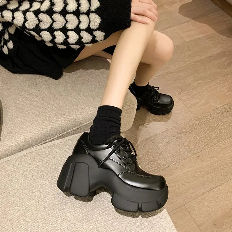 Thick-Soled Single-Shoe Women's New English Style Pine Cake With Fashion Casual Shoes In The Fall Of 2025 HZ0115
