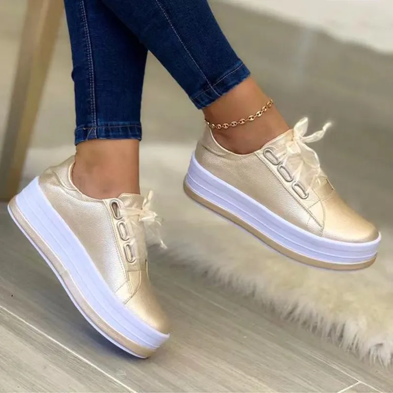 Large-Size Casual Single-Shoe Women's New Round-Headed Thick-Soled Casual Viscose Shoes Single Shoes HZ0115
