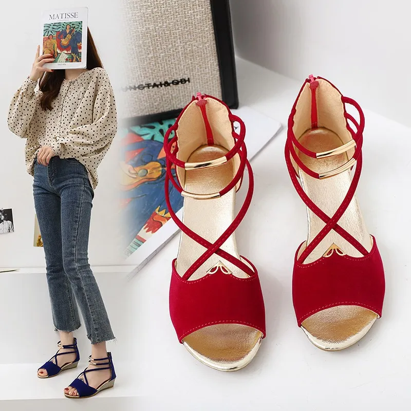 Sandals Women 2025 Summer New Slopes And Fish Mouth Bags And Roman Sandals HZ0115