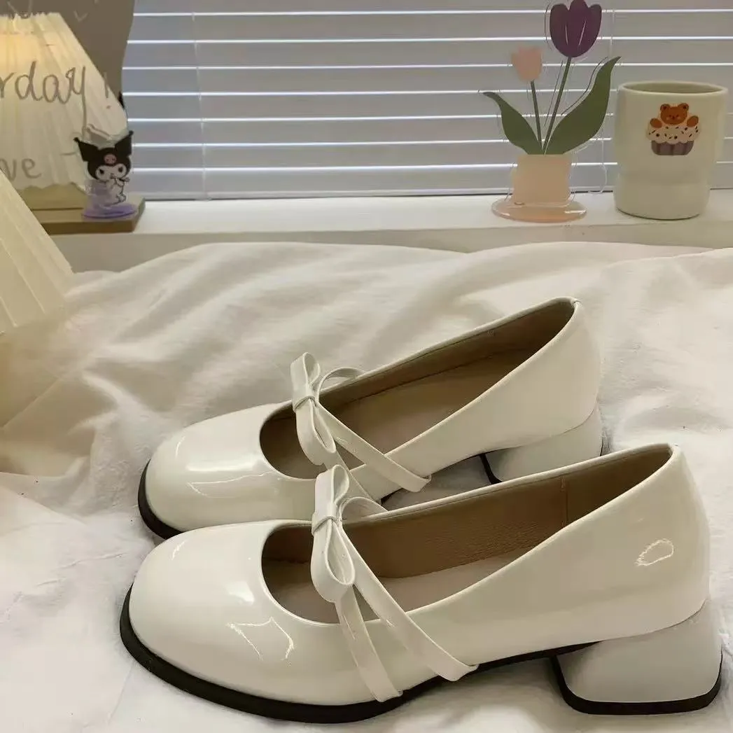French Retro High Heel Round Head Coarse Heel Single Shoes 2025 New Temperament Coarse Heel Evening Mary Jane Women's Shoes HZ0115