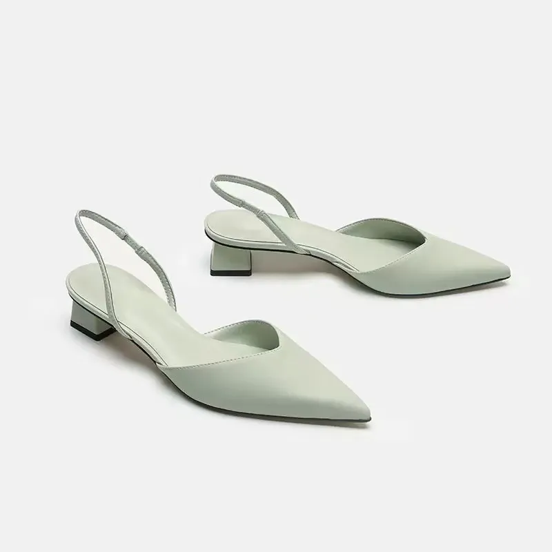 Baotou Sandals Women 2025 New Summer Simple Sharp Heeled Sandals Women's High Heel Fine Fashion Single Shoes HZ0115