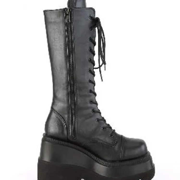 202543-Yard Gothic Style Long-Sleest Locomotive Rider Boots But Knee-High Boots Girl HZ0115