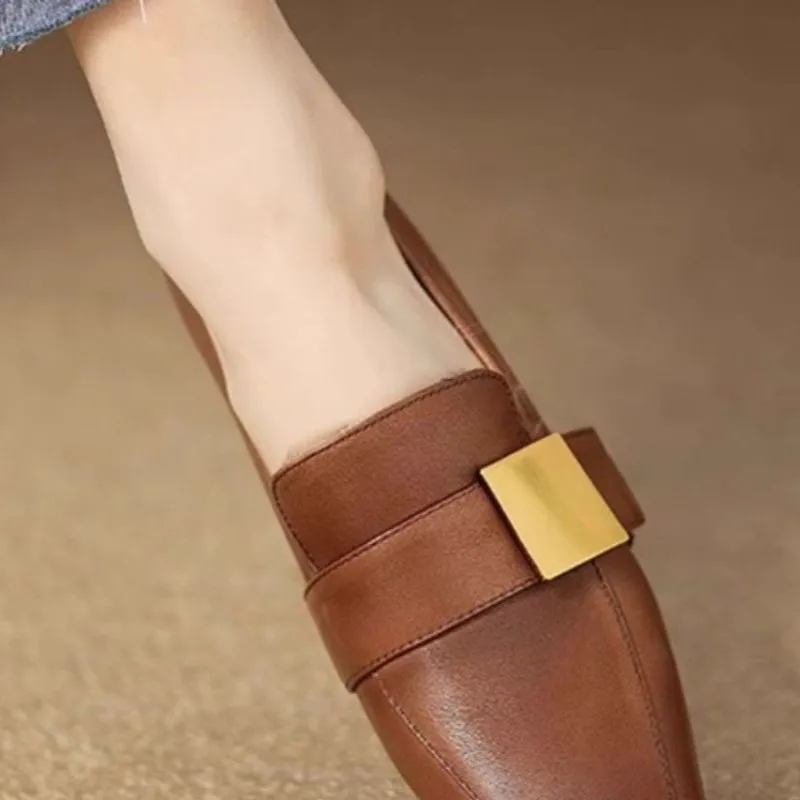 Mary Jane Shoes Women 2025 Autumn And Winter New Square Single Shoes Women In The British Wind Coarse Pedalle Shoes HZ0115