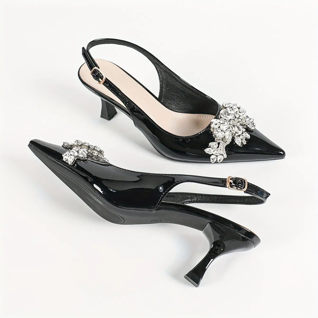 Women's Round Head Three-Dimensional Flower Paint And Fine High-Heeled Sandals Women's Shoes Elegant Black High-Heeled Shoes HZ0115