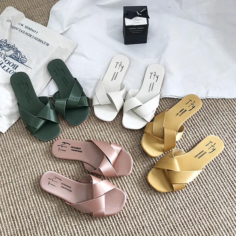 Net Red Cool Slippers Women's Summer Fashion Wear 2025 New Korean Version Of Cross-Soled Shoes Ins Trendy Shoes HZ0115
